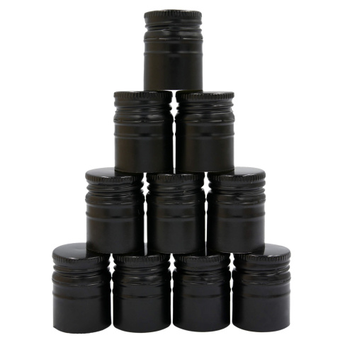Hliníkový skrutkovací uzáver 30/44 mm 50ks čierny dlhý