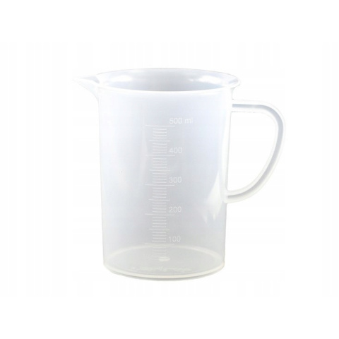 Messbecher 500ml mit Griff, Relief-Messskala PP 12cm