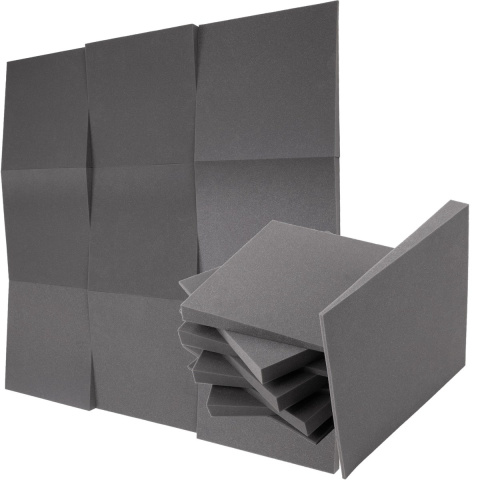 Akustikplatte grau KEIL abgeschrägt 50×50 cm Dicke 5 cm