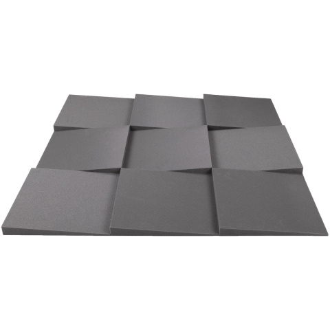 Akustikplatte grau KEIL abgeschrägt 50×50 cm Dicke 5 cm