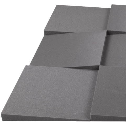 Akustikplatte grau KEIL abgeschrägt 50×50 cm Dicke 5 cm