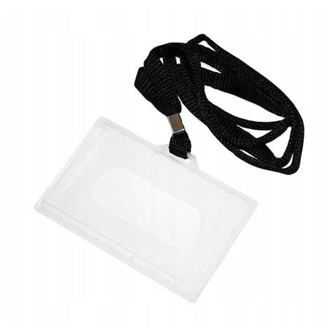 Hülle für Plastikkarten, Visitenkarten, Namensschilder an einer Schnur 9x6cm