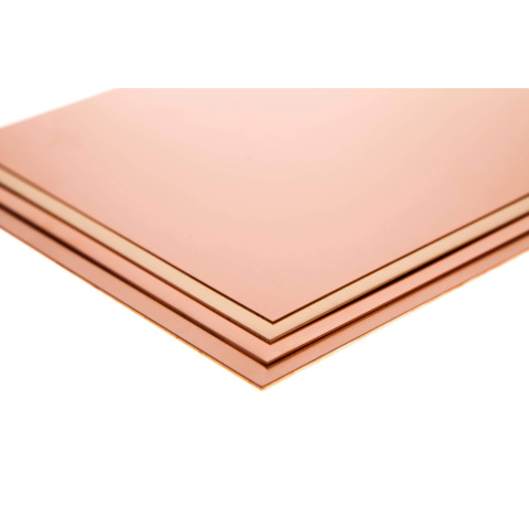 Kupferblech, Dicke 0,2 mm, Größe 100x100 mm, Kupfer-Cu-Form