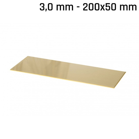 Sárgaréz lemez 200x50x3,0mm