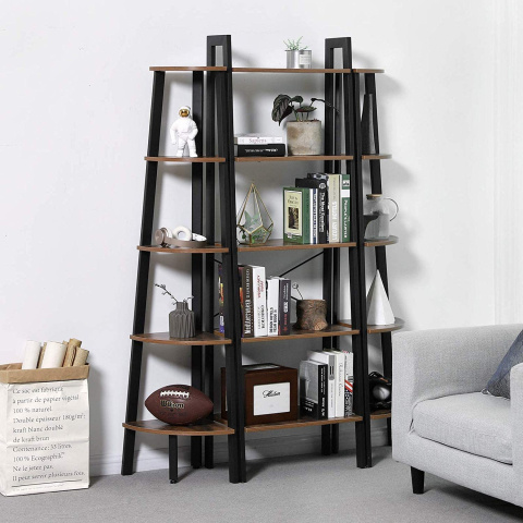 Bücherregal 56x34x172cm rustikales braunes Holzmetall