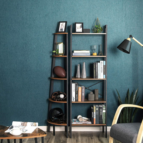 Bücherregal 56x34x172cm rustikales braunes Holzmetall