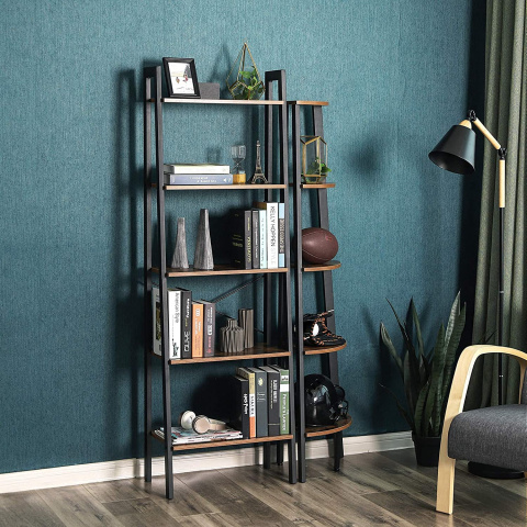 Bücherregal 56x34x172cm rustikales braunes Holzmetall