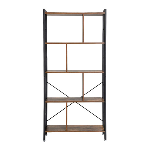 Bücherregal 74x30x154cm rustikales braunes Holzmetall
