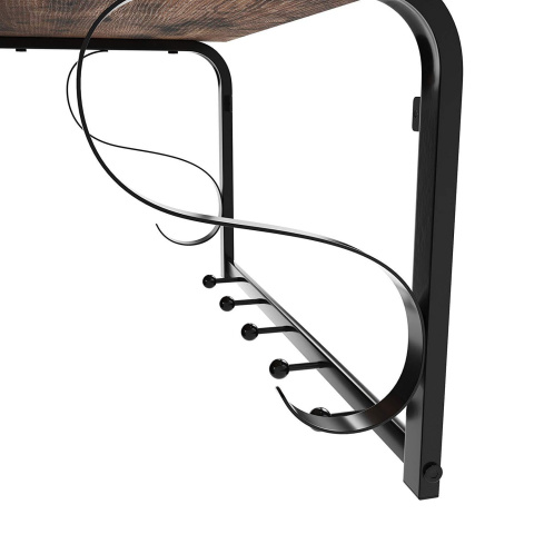 Regal mit Kleiderbügeln 60x30x31,7cm rustikales braunes schwarzes Metall