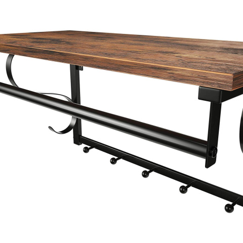 Regal mit Kleiderbügeln 60x30x31,7cm rustikales braunes schwarzes Metall