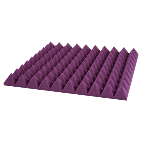 Akoestisch paneel paars PYRAMIDE 50×50 cm dikte 5 cm