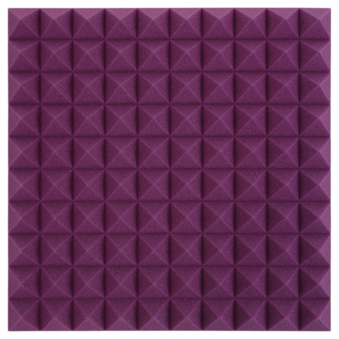 Akoestisch paneel paars PYRAMIDE 50×50 cm dikte 5 cm