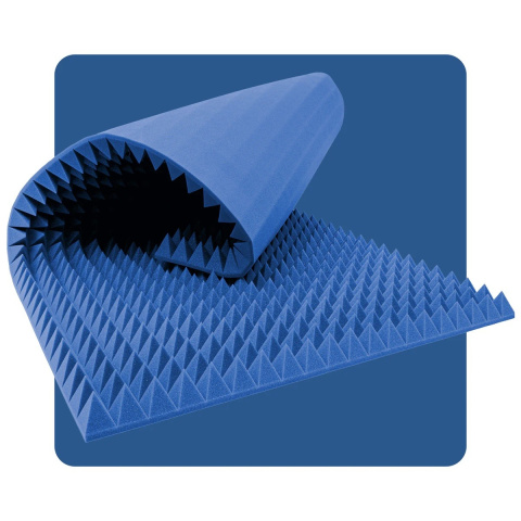 Akustický panel pena Pyramída 200×100 cm 6 cm modrý