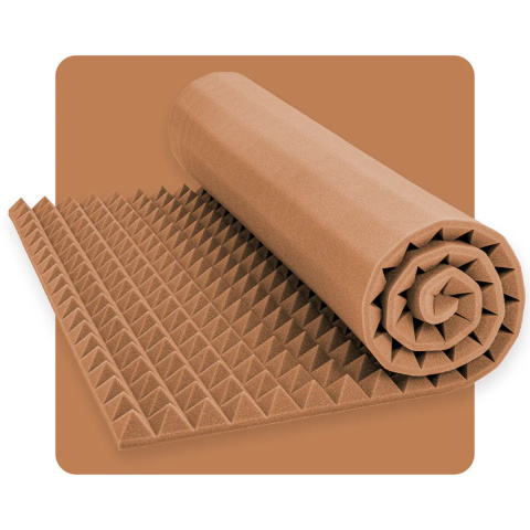 Akustický panel pena Pyramída 200×100 cm 7 cm hnedý