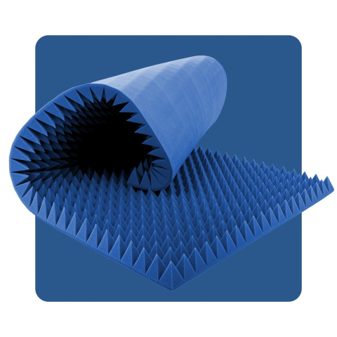 Akustikschaumpanel Pyramide 200×100 cm 4 cm blau