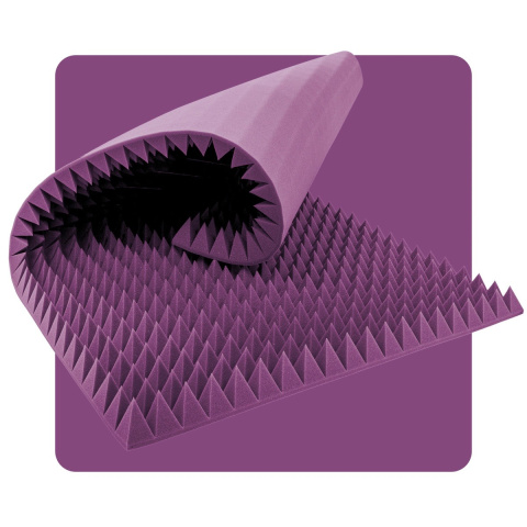 Akustikpaneel Schaum Pyramide 200×100 cm 4 cm lila