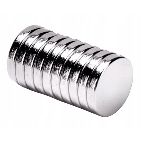 Silný neodymový magnet cylindrický 10x1mm 10ks