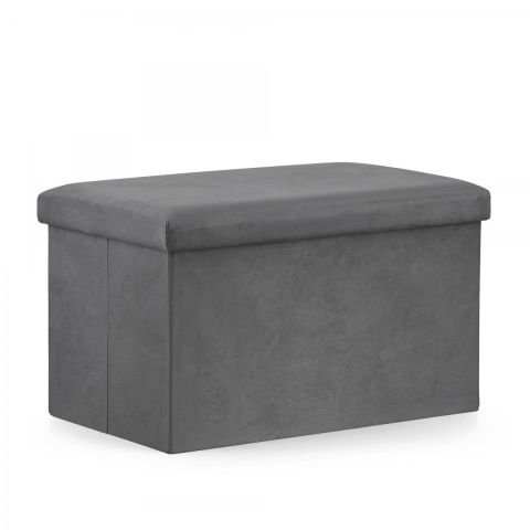 Klappsitz mit Stauraum XL 38x61x38cm grauer Samt