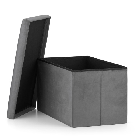 Klappsitz mit Stauraum XL 38x61x38cm grauer Samt