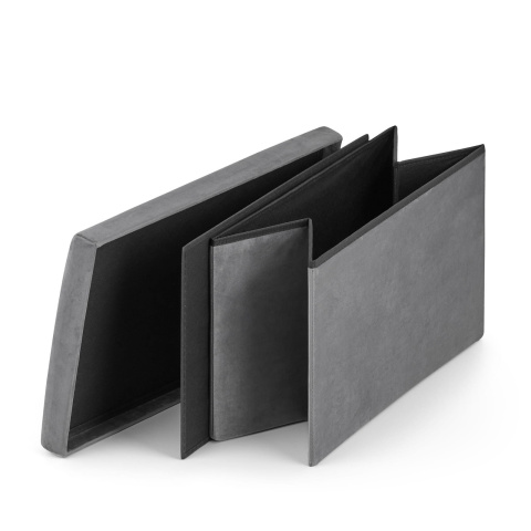 Klappsitz mit Stauraum XL 38x61x38cm grauer Samt