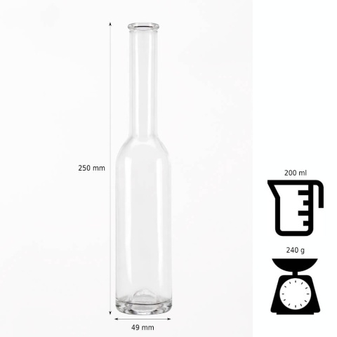 Sklenená fľaša 200ml 25cm FENICE