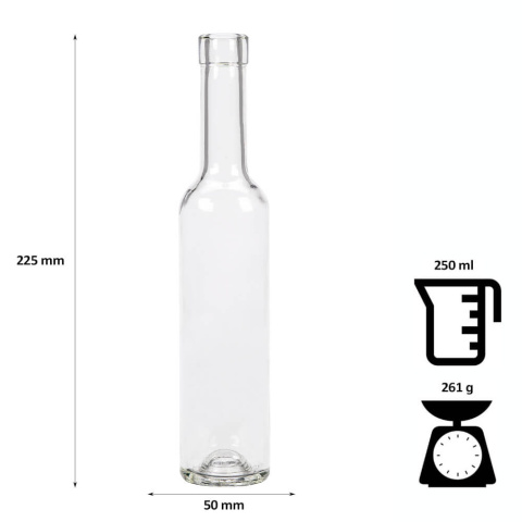 Sklenená fľaša 250ml 24cm FUTURA