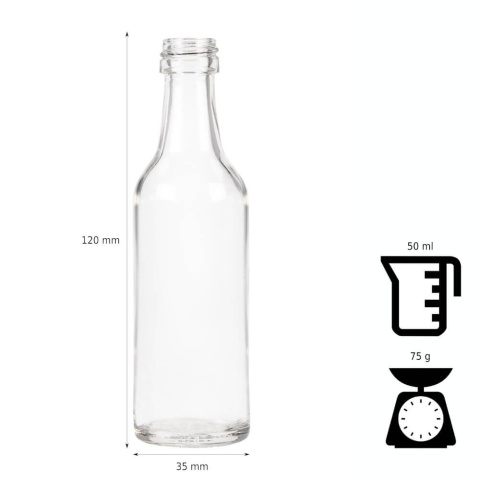 Sklenená fľaša 10ks 50ml 12cm MONOPOL