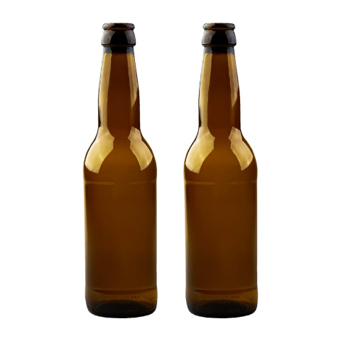 Sklenená fľaša na pivo 330ml 23cm hnedá