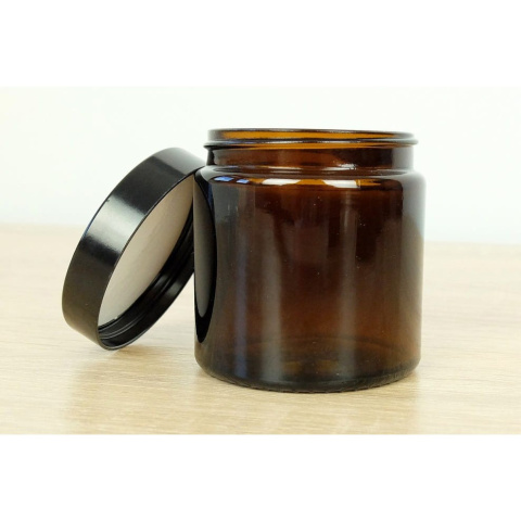 Sklenená nádoba hnedá 120 ml 63x62mm