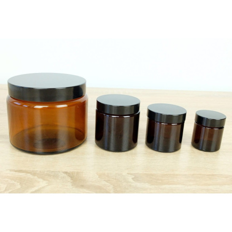 Sklenená nádoba hnedá 120 ml 63x62mm