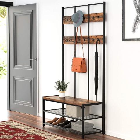 Kleiderbügel mit Sitz und Stauraum 100x40x186cm