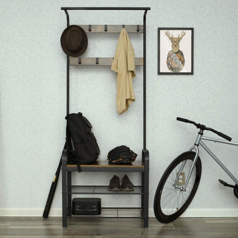 Kleiderbügel mit Sitz und Stauraum 72x33x183cm