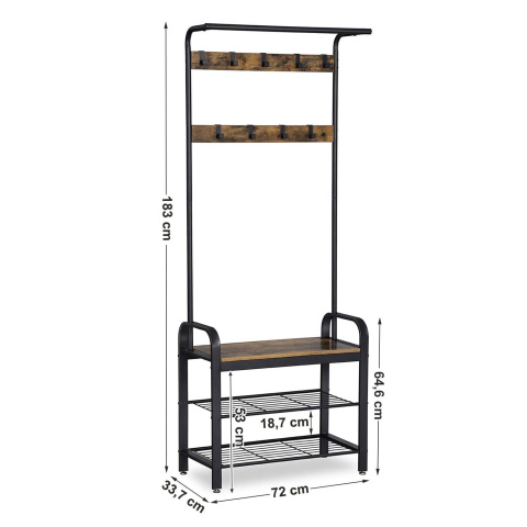 Kleiderbügel mit Sitz und Stauraum 72x33x183cm