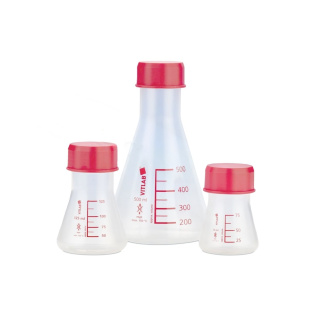 Erlenmeyer avec bouchon rouge PMP – 250 ml, GL 45