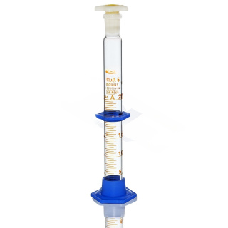 Cylindre gradué en verre avec bouchon en PP et base en PP, 25 ml, classe A, échelle brune, joint meulé 14/23, avec certificat – GLASSCO