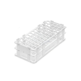 Support pliant pour tubes à essai en PP, 40 emplacements (4×10), diamètre 20 mm, blanc, 246×106×68 mm