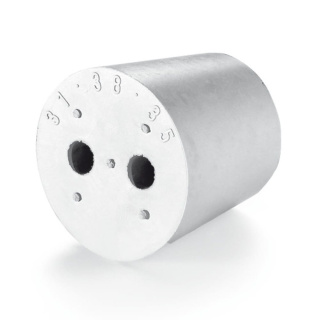 Gumová zátka fi 35/29 mm, výška 30 mm, s 2 otvormi 6 mm - tesniaca zátka z prírodnej gumy