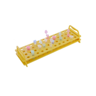 Support à éprouvettes en PC, 48 emplacements (12×4), 1,5/2,0 ml, jaune – laboratoire