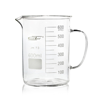 Béchers bas avec anse et bec verseur, 100 ml, verre borosilicaté (BORO 3.3), ISO 3819, DIN 12331
