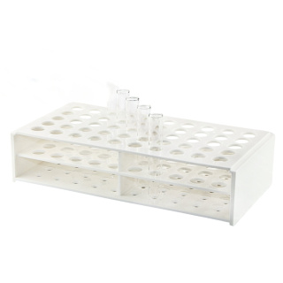 Support pour tubes à essai en PP, 50 places, diamètre 13 mm – autoclavable, laboratoire