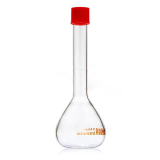 Bécher en verre gradué, 50 ml, classe A, graduation brune, filetage GL18, avec certificat