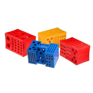 Support modulaire pour tubes à essai, petit, bleu – PP, autoclavable, de laboratoire