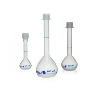 Bécher gradué en PP avec fermeture à vis, classe B – 100 ml, DIN EN ISO 1042