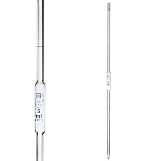 Pipette jetable, 20 ml, classe AS, graduation bleue, avec certificat, ISO 648