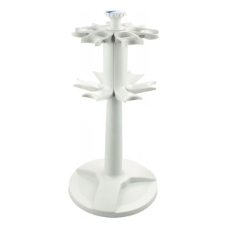 Support de pipettes en carrousel, rond, 6 emplacements – PP, stable, résistant aux produits chimiques