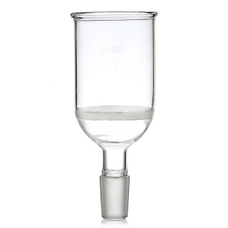 Entonnoir filtrant cylindrique avec disque fritté G2, 80 ml, joint broyé 19/26, sans collet