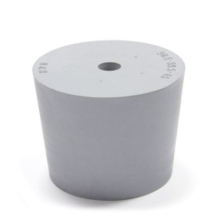 Gumová zátka s otvorom fi 32/26 mm, výška 30 mm, sivá - univerzálny tesniaci uzáver