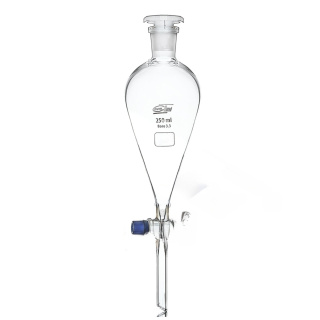 Entonnoir de séparation conique Squibb, 30 ml, raccord 14/23, robinet en verre, verre borosilicaté (BORO 3.3)