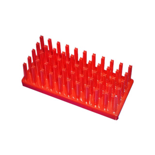 Support pour tubes à essai type Hérisson, rouge, diamètre 17–20 mm – PP, autoclavable