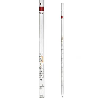 Pipette multicanaux, 1 ml (0,01 ml), classe AS, graduation brune, avec certificat